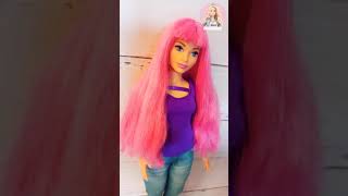 Sweet Barbie  DIY Barbie Doll Hairstyles #shorts