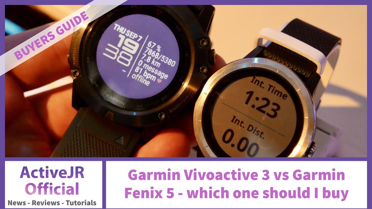 landing Absorbere Fordøjelsesorgan Garmin Vivoactive 3 vs Garmin Fenix 5 - Which GPS fitness watch should I  buy? - YouTube