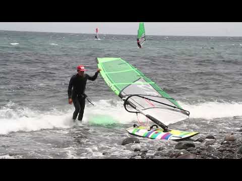 Coming out of the water - Windsurfing