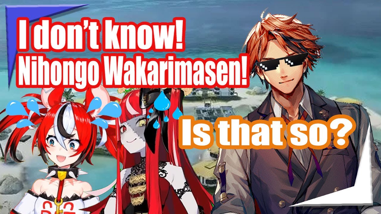 Ollie and Bae feigns not knowing Japanese to avoid being called out by Roberu [Hololive/Star EngSub]