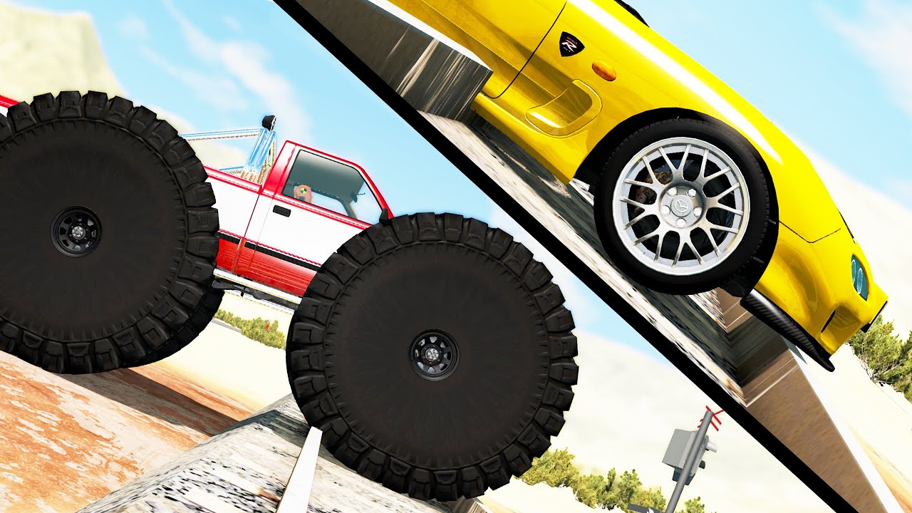 Large vs Little Wheels 18 Beamng drive YouTube