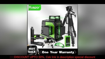 Huepar 12 Lines 3D Cross Line Laser Level Kit Osram Self-Leveling Green Beam 360° Vertical Horizonta