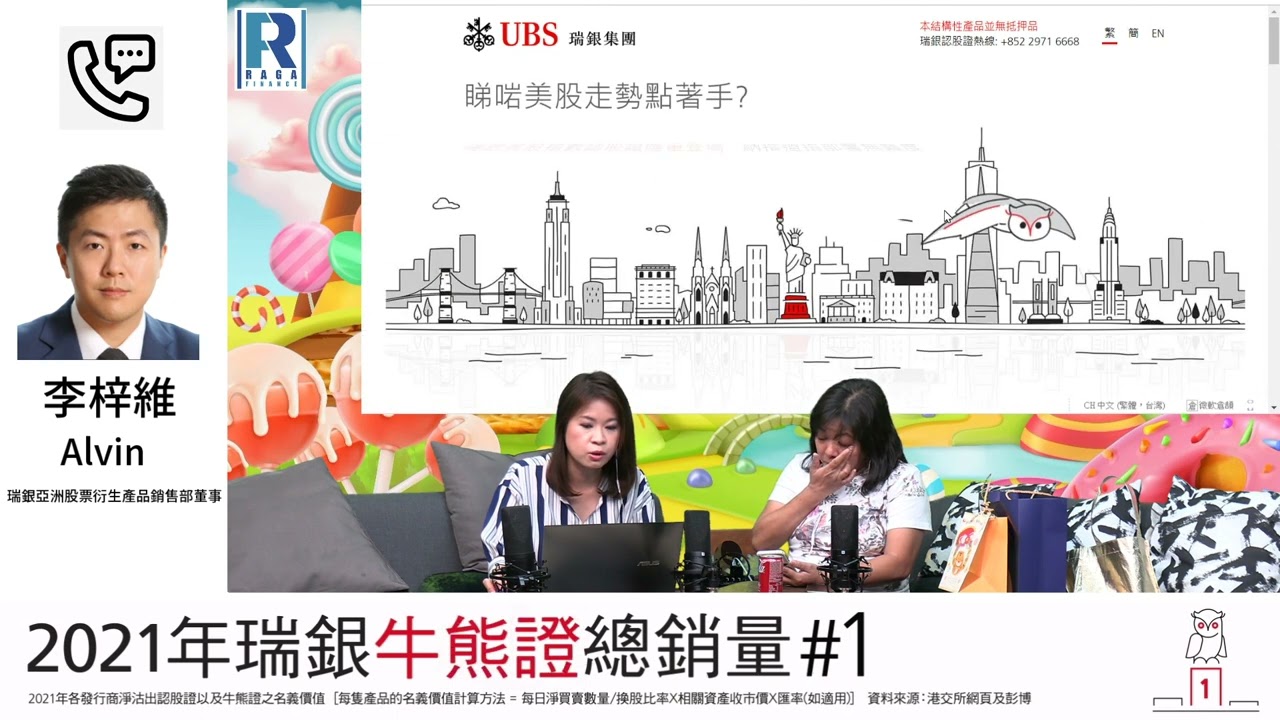 瑞銀集團特約 - 買粒「棠」贏間廠 20220907 - 主持： 冼潤棠 (棠哥) / 胡孟青 (青姐)  嘉賓：李梓維(Alvin)瑞銀亞洲股票衍生產品銷售部董事