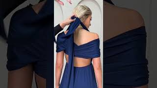 Tying the Infinity Dress on Olivia in Gorgeous Navy 💙👗