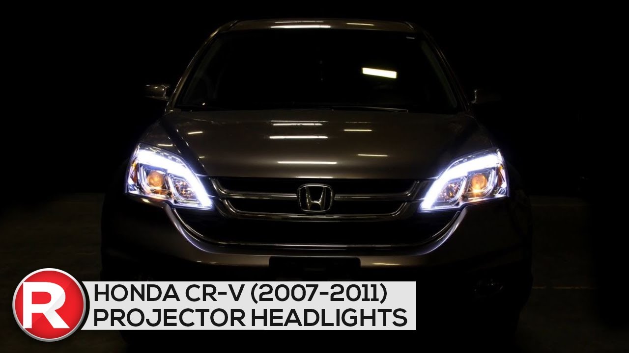 Spec-D Projector Headlights Honda CRV (2007-2011) LED DRL - Black