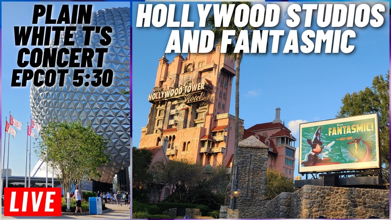 🔴Live Epcot concert Plain White T's to Hollywood studios rides and