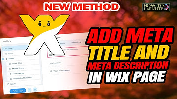 How to add meta title and meta description in wix page 2025