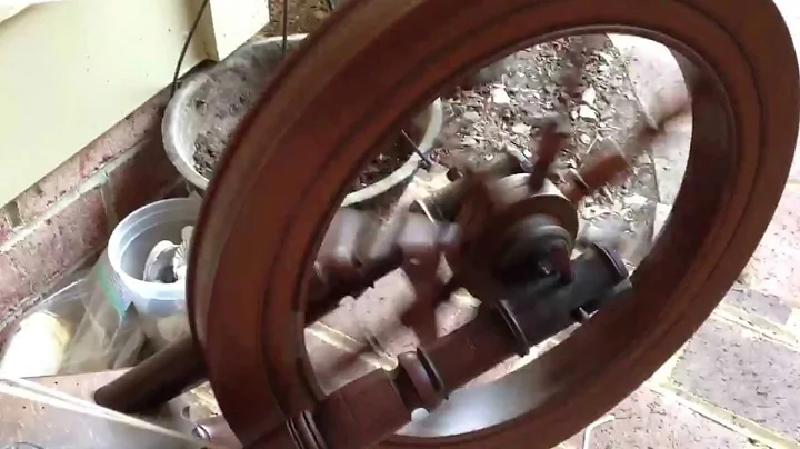 Antique spinning wheel drive band set - restoration in progress