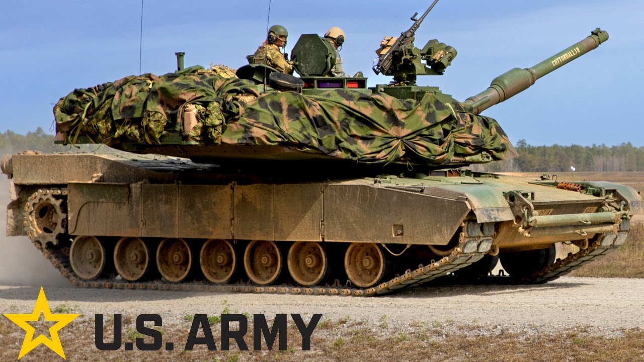 US Army, 3ID. M1A2 SEPv3 Abrams tanks. Soldiers during combat exercises ...