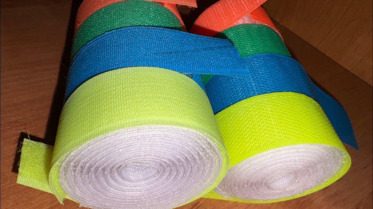 Asmr white velcro roll and colourful velcro strips. Request @the_ShreyaShroff7 