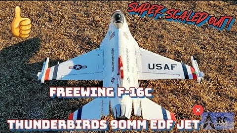 Freewing F-16C Super Scale Thunderbirds 90mm EDF Jet Maiden Flight & Review