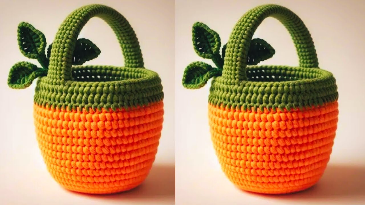 AMAZING💥💯👍CROCHET DESIGN💯💥🍊 ORANGE BASKET MAKING IDEAS VERY EASY 