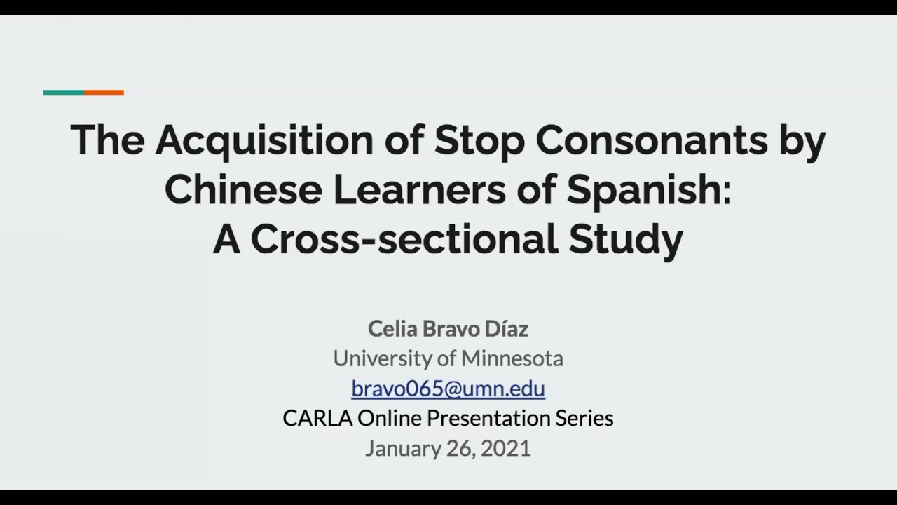 The Acquisition of Stop Consonants by Chinese Learners of Spanish: A Cross-sectional Study
