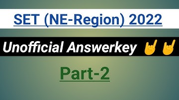 SET (NE) 2022 Answerkey || Unofficial