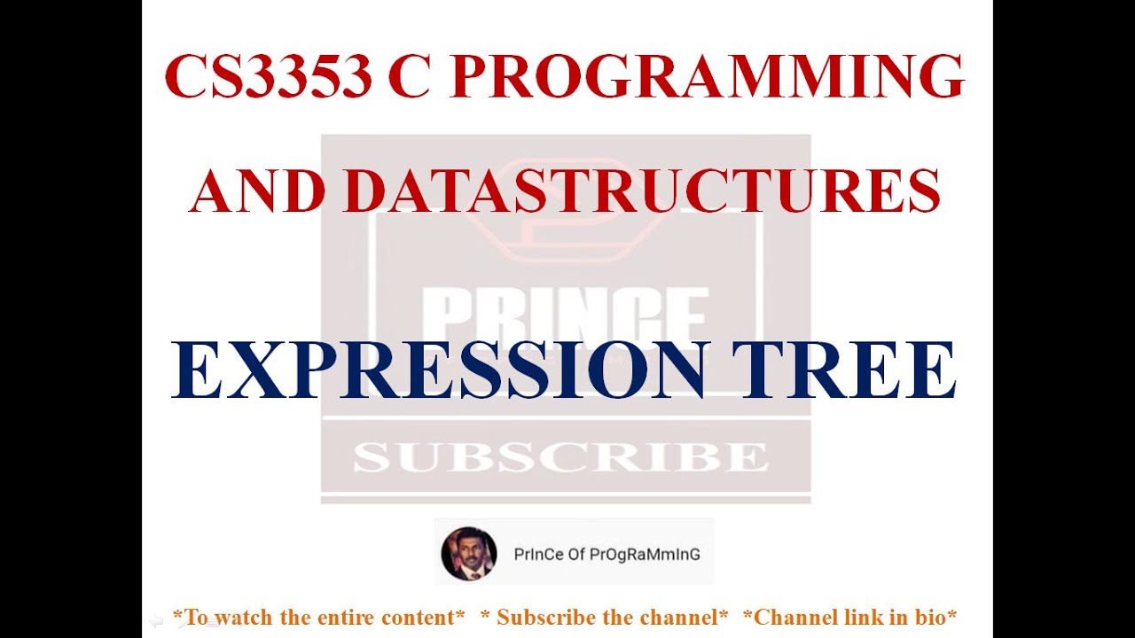 EXPRESSION TREE NOTES | CS3353 C PROGRAMMING AND DATASTRUCTURES NOTES ...