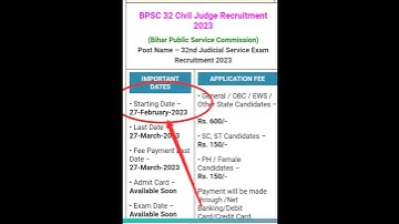 BPSC 32 Civil Judge Recruitment 2023| #shots #shortvideo