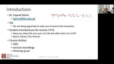 IBA: Intro to Computing - F21 - Lecture 1 - Course overview and Introduction to Algorithms