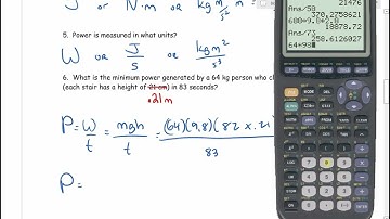 Physics 11 Answers to Work and Energy Quiz 1
