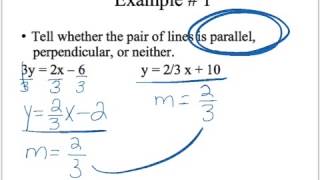 Notes 11-7 Part 2 Parallel and Perpendicular Lines
