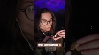 Mystery snack... Snickers Popcorn 🍿 #asmr #triggersforsleep #asmreating #candypop