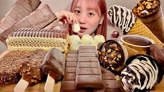 ASMR Crispy Chocolate Ice Cream【Mukbang/ Eating Sounds】【English subtitles】