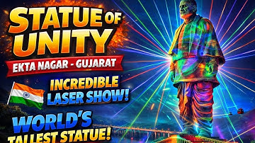 Statue of Unity After Sunset 🔥 Laser Show at Ekta Nagar | Gujarat Tourism