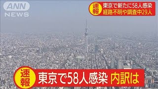 東京都で58人感染者　半数の29人が感染経路不明(20/05/05)