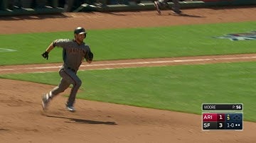 ARI@SF: Mathis doubles on a sharp drive to left
