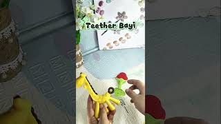 Teether bayi bentuk buah stroberi dan jerapah. Aman di gigit bayi  #teether #teethers #mainanbayi