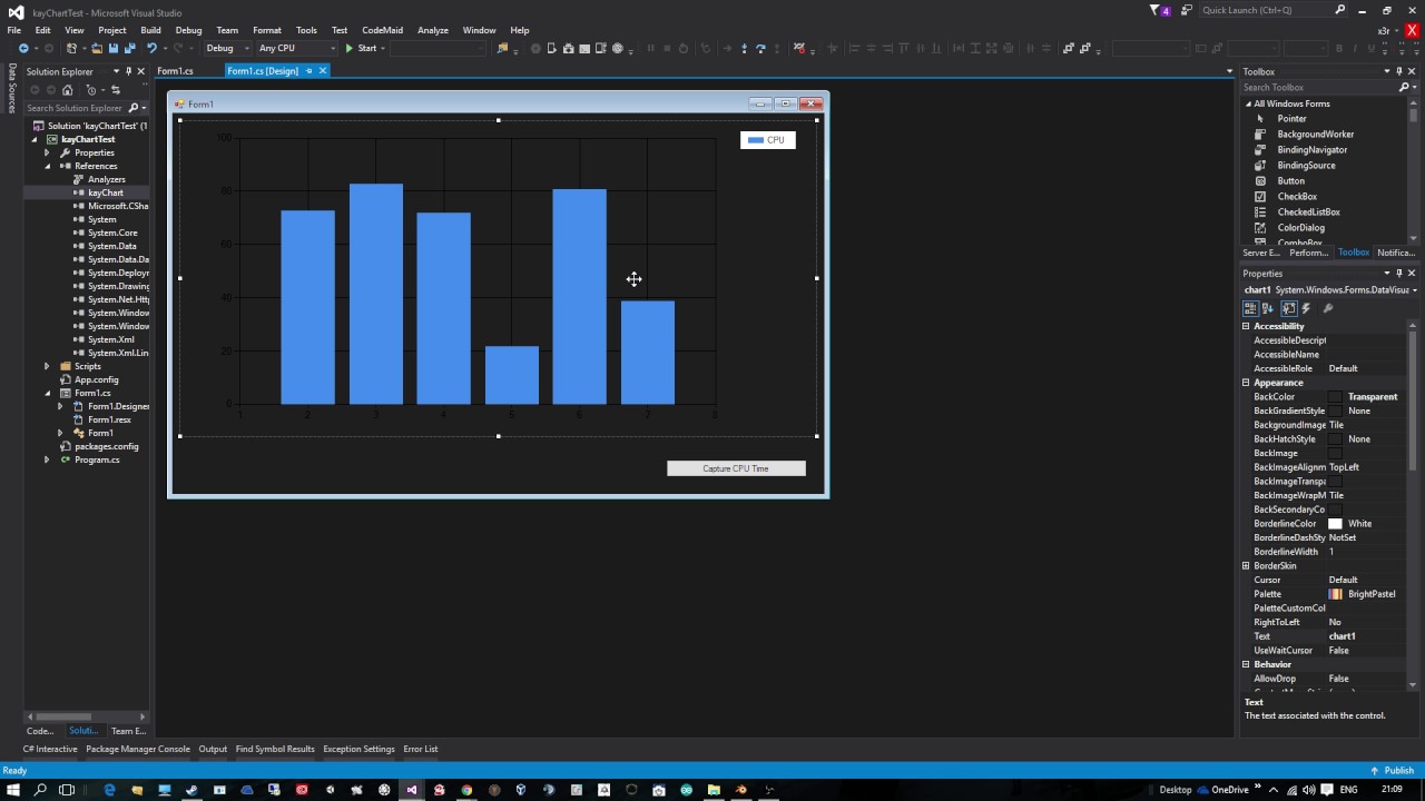 C Real Time Chart Example