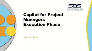 Project Execution Phase - PM Training using Copilot