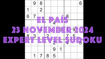 Sudoku solution – El País 23 November 2024 Expert level