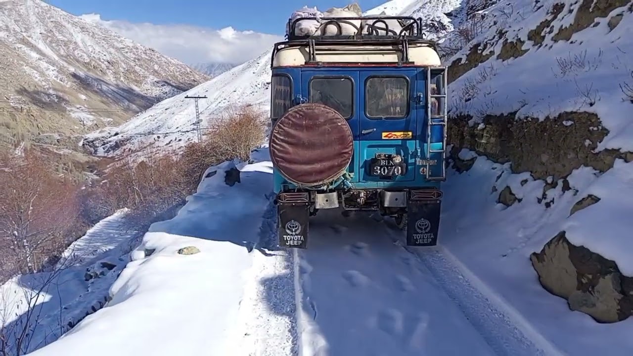 Most dangerous road in baltistani Mountain village Dapa Katishio road