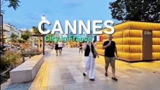 Cannes France walking tour at night, Cannes Film Festival at night, City of Cannes at night by walk
