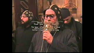 البابا شنودة الثالث يقوم بالباس الملابس الرهبانية لخمسة من الإخوة طالبى الرهبنة يوم 27-2-1999م