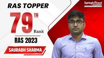 Mr. Saurabh Sharma   | RAS-2023 | Rank-79 | Mock Interview | SpringBoard Academy