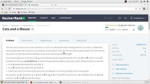 Cats and a Mouse Hacker Rank Solutions in C Programming