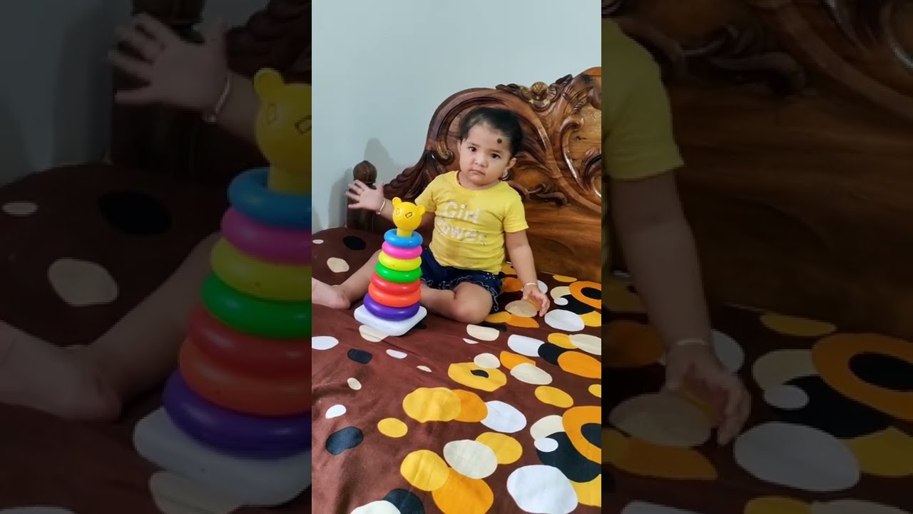cute baby perfection in stacking ring toys 😍😘👌💝