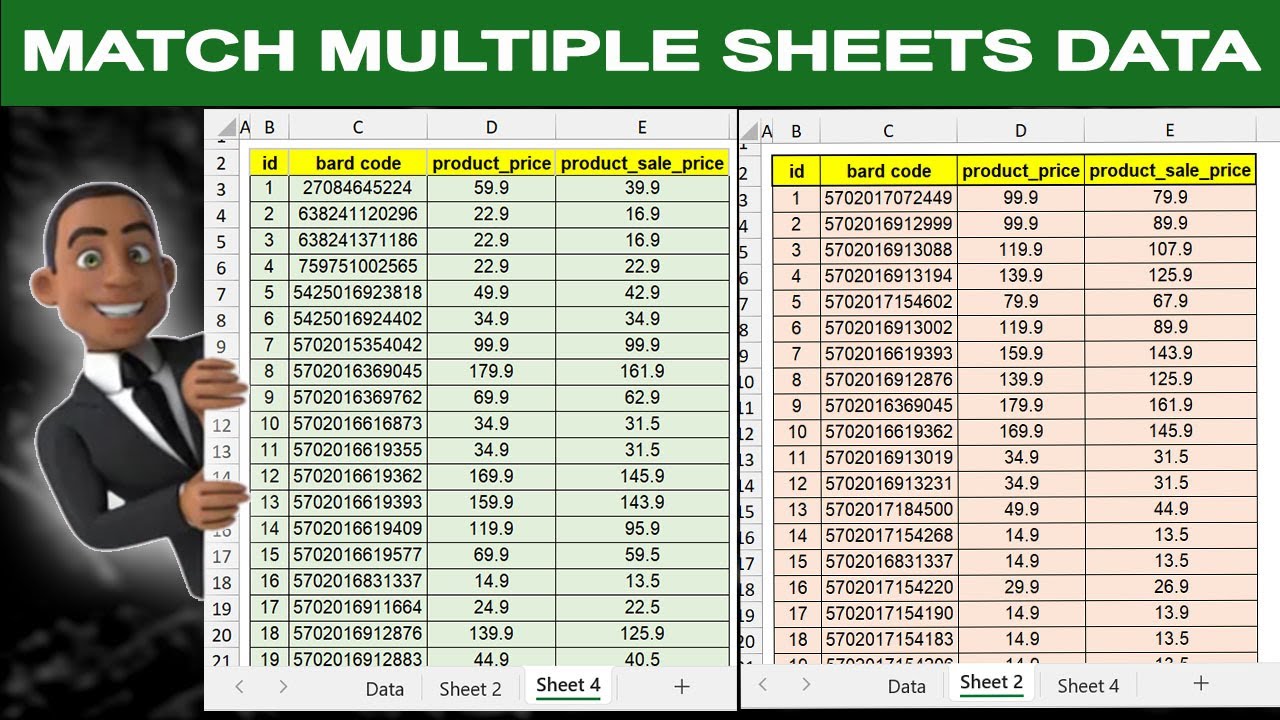 How To Match Data In Excel From Multiple Worksheets