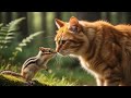 Cat TV 😻 Bid Old Gray Squirrel 🐦 Birds &amp; Chipmunks at the Pond