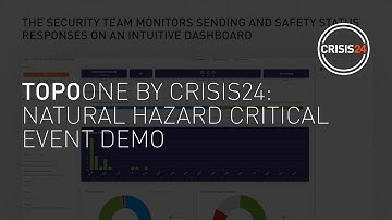 TopoONE by Crisis24: Natural Hazard Critical Event Demo