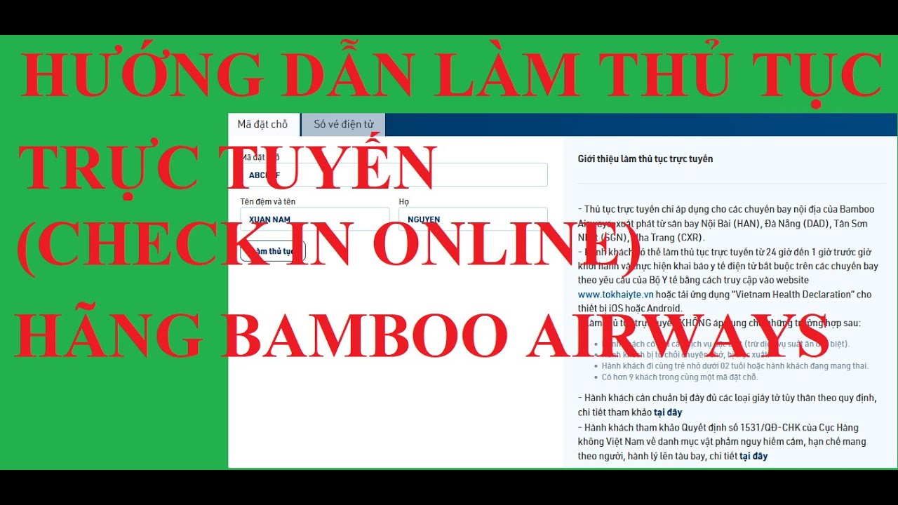 check net 3bb  2022 Update  Hướng dẫn làm thủ tục trực tuyến (check in online) Bamboo Airways