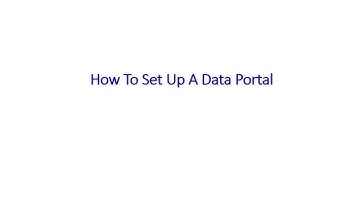 ODC Tutorial Video: How To Set Up A Data Portal