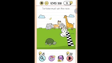 Brain Test Level 208 Tortoise must win the race Walkthrough