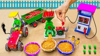 diy tractor making flour mill machine science project | diy tractor | @Sunfarming | @FarmModel