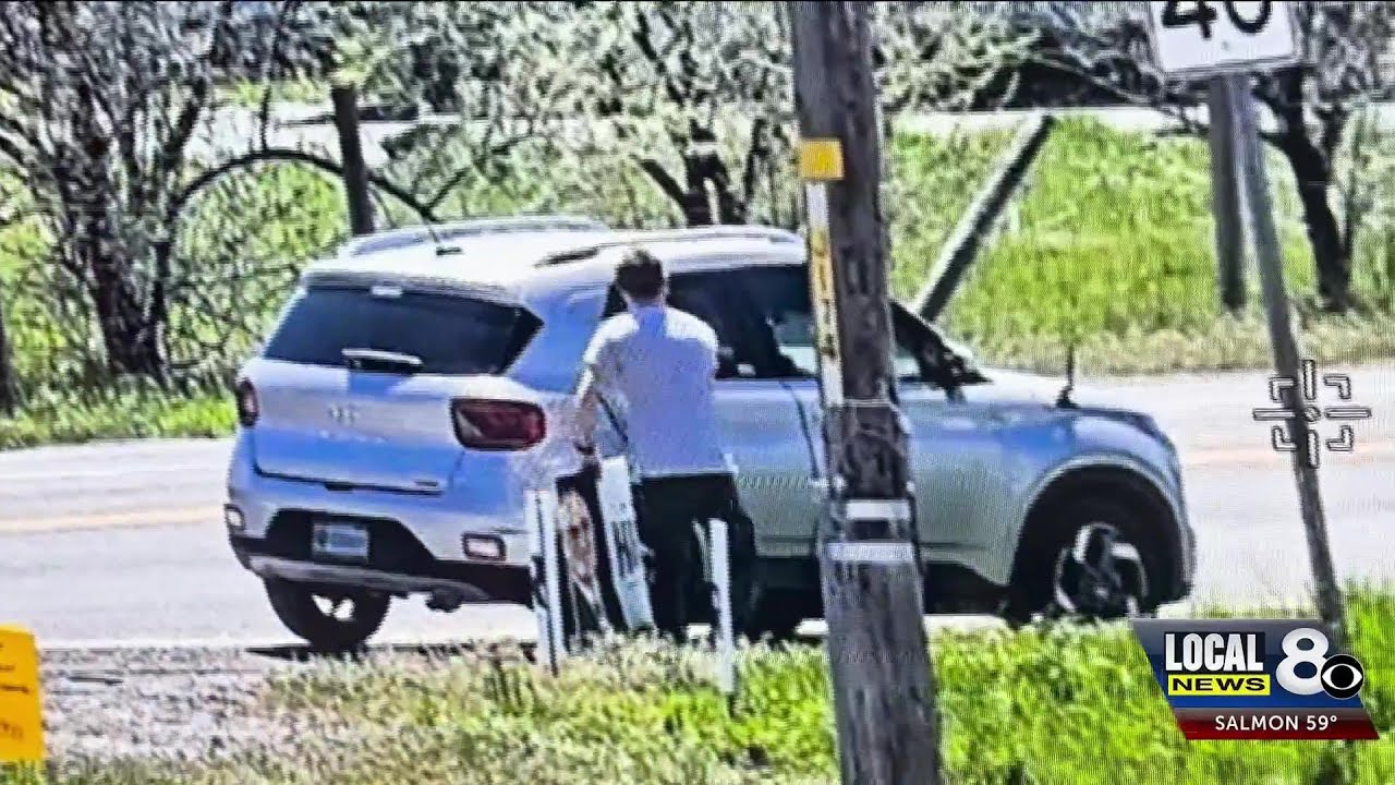 Caught on camera – alleged “sign snatcher” arrested