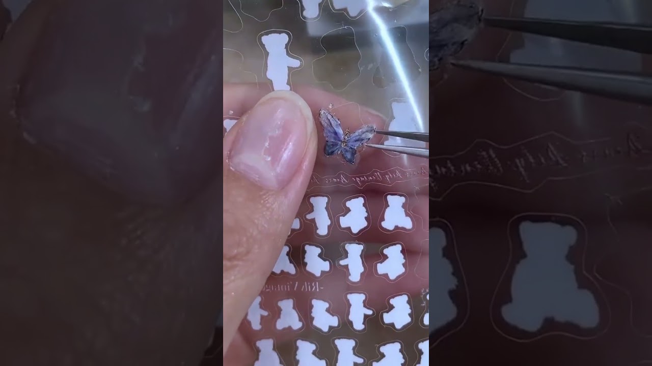 🦋Crystal Butterfly Nail Art Tutorial 😍  