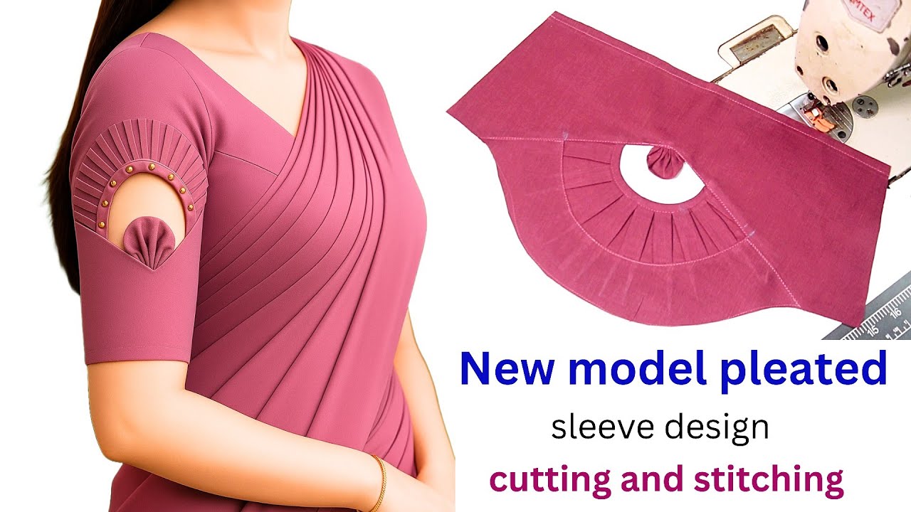 BEST Pleated Sleeve Cutting Technique You Need to Know | baju Design Idea 2025