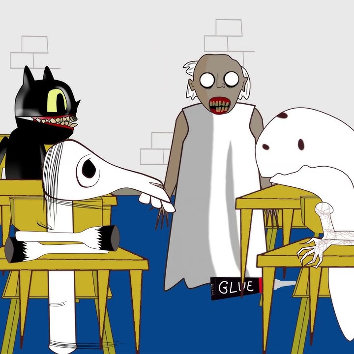 Granny in Baldi Basics and SCP: Siren head, Long Horse, Cartoon Cat, Bridge Worm