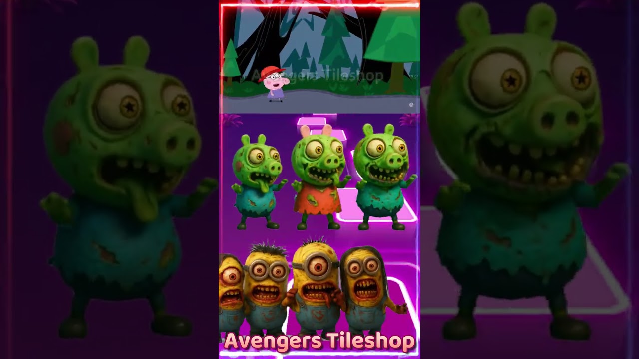 Team Peppa Pig-Daddy Pig 🆚 Baby Pig 🆚 Minion Coffin Dance Cover Song 